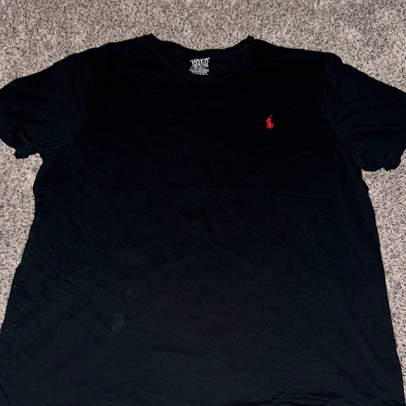 Polo by Ralph Lauren Black Short Sleeve Tee with Red Logo - Picture 1 of 5